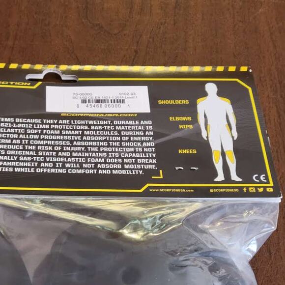 Scorpion EXO Men's SAS-TEC Armor Shoulder/Elbow Knee 9102-03 SC 1/02 New0 - Picture 3 of 13